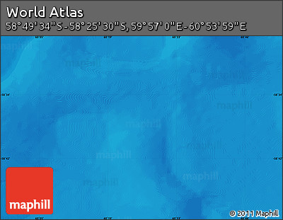 Political Map of the Area around 58° 37' 32" S, 60° 25' 29" E