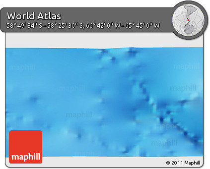 Physical 3D Map of the Area around 58° 37' 32" S, 66° 13' 29" W