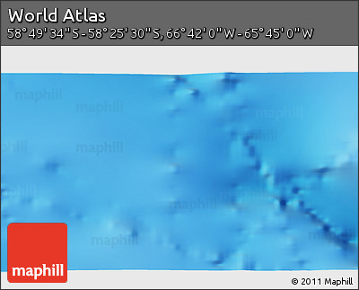 Physical 3D Map of the Area around 58° 37' 32" S, 66° 13' 29" W