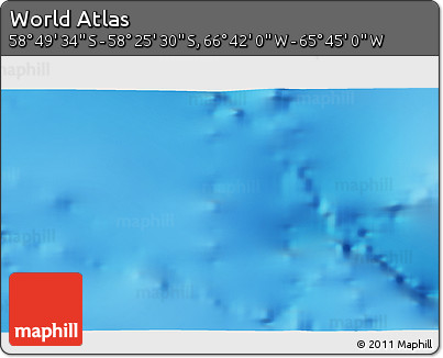 Physical 3D Map of the Area around 58° 37' 32" S, 66° 13' 29" W