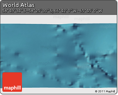 Satellite 3D Map of the Area around 58° 37' 32" S, 66° 13' 29" W