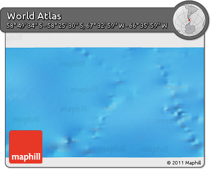 Physical 3D Map of the Area around 58° 37' 32" S, 67° 4' 29" W
