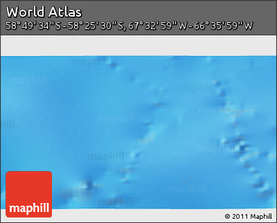 Physical 3D Map of the Area around 58° 37' 32" S, 67° 4' 29" W