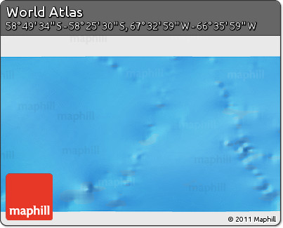 Physical 3D Map of the Area around 58° 37' 32" S, 67° 4' 29" W