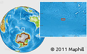 Physical Location Map of the area around 58° 37' 32" S, 94° 25' 30" E