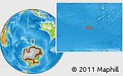 Physical Location Map of the area around 58° 37' 32" S, 96° 7' 30" E
