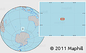 Gray Location Map of the area around 58° 37' 32" S, 98° 40' 30" E