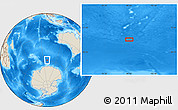 Shaded Relief Location Map of the area around 58° 37' 32" S, 98° 40' 30" E