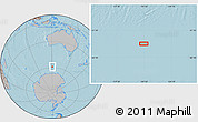 Gray Location Map of the area around 58° 59' 1" S, 120° 46' 30" E, hill shading