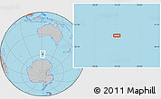 Gray Location Map of the area around 58° 59' 1" S, 121° 37' 30" E