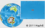 Physical Location Map of the area around 58° 59' 1" S, 123° 19' 29" E