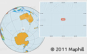 Political Location Map of the area around 58° 59' 1" S, 123° 19' 29" E