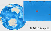Shaded Relief Location Map of the area around 58° 59' 1" S, 123° 19' 29" E