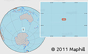 Gray Location Map of the area around 58° 59' 1" S, 124° 10' 30" E