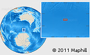Shaded Relief Location Map of the area around 58° 59' 1" S, 124° 10' 30" E