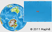 Physical Location Map of the area around 58° 59' 1" S, 125° 52' 30" E