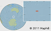 Savanna Style Location Map of the area around 58° 59' 1" S, 125° 52' 30" E, hill shading
