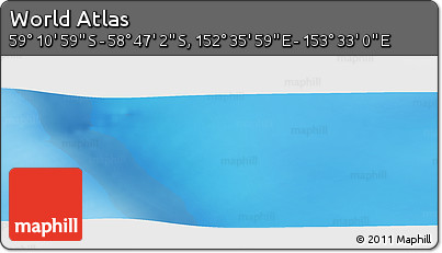 Physical Panoramic Map of the Area around 58° 59' 1" S, 153° 4' 29" E