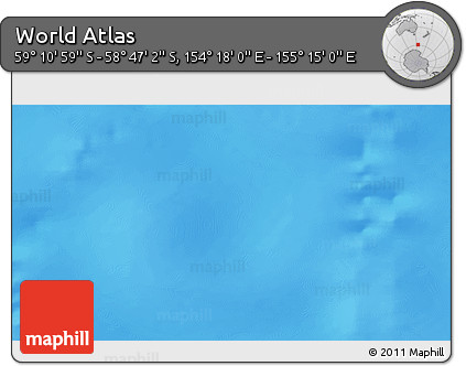 Physical 3D Map of the Area around 58° 59' 1" S, 154° 46' 30" E