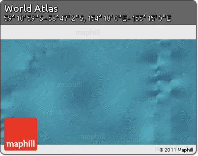 Satellite 3D Map of the Area around 58° 59' 1" S, 154° 46' 30" E