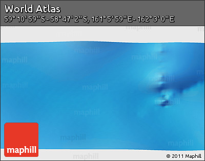 Physical 3D Map of the Area around 58° 59' 1" S, 161° 34' 29" E