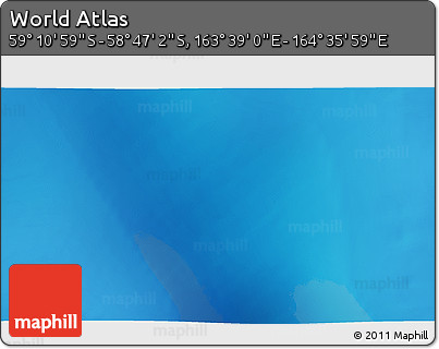 Physical 3D Map of the Area around 58° 59' 1" S, 164° 7' 30" E