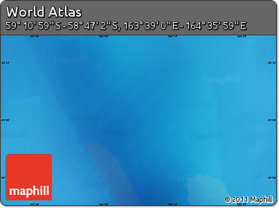 Physical Map of the Area around 58° 59' 1" S, 164° 7' 30" E