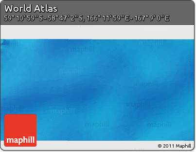 Physical 3D Map of the Area around 58° 59' 1" S, 166° 40' 30" E