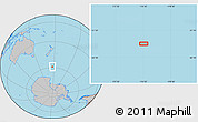 Gray Location Map of the area around 58° 59' 1" S, 176° 52' 30" E