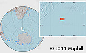 Gray Location Map of the area around 58° 59' 1" S, 30° 40' 29" E, hill shading