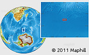 Physical Location Map of the area around 58° 59' 1" S, 38° 19' 30" E