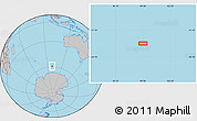 Gray Location Map of the area around 58° 59' 1" S, 99° 31' 30" E