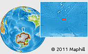 Physical Location Map of the area around 58° 59' 1" S, 99° 31' 30" E