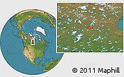 Satellite Location Map of the area around 59° 13' 17" N, 100° 13' 29" W