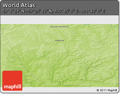 Physical 3D Map of the Area around 59° 13' 17" N, 101° 13' 29" E