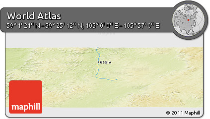 Physical Panoramic Map of the Area around 59° 13' 17" N, 105° 28' 29" E