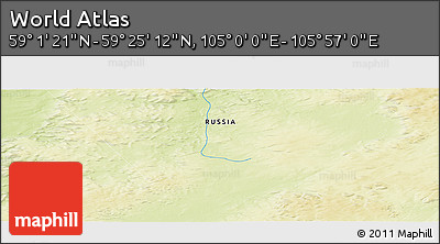 Physical Panoramic Map of the Area around 59° 13' 17" N, 105° 28' 29" E
