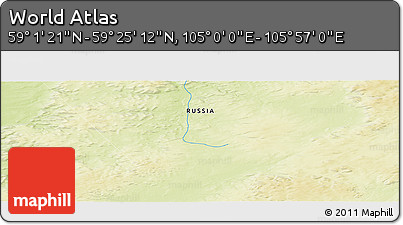 Physical Panoramic Map of the Area around 59° 13' 17" N, 105° 28' 29" E