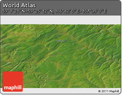 Satellite 3D Map of the Area around 59° 13' 17" N, 107° 10' 30" E