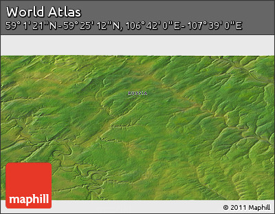 Satellite 3D Map of the Area around 59° 13' 17" N, 107° 10' 30" E