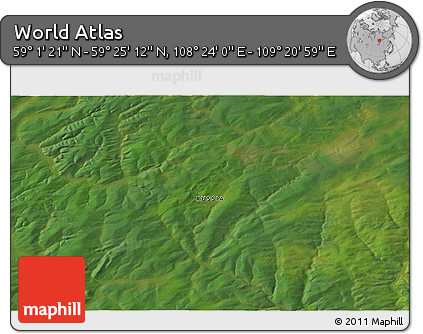 Satellite 3D Map of the Area around 59° 13' 17" N, 108° 52' 30" E
