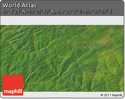 Satellite 3D Map of the Area around 59° 13' 17" N, 108° 52' 30" E