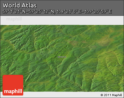 Satellite 3D Map of the Area around 59° 13' 17" N, 108° 52' 30" E