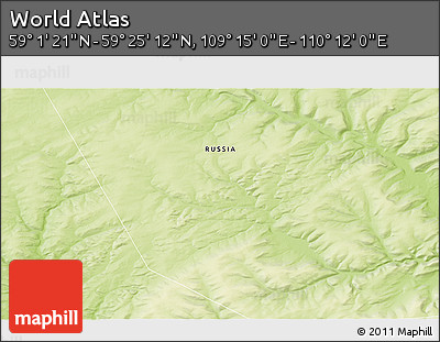 Physical 3D Map of the Area around 59° 13' 17" N, 109° 43' 29" E