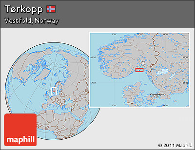 Gray Location Map of Tørkopp