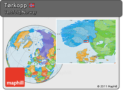 Political Location Map of Tørkopp