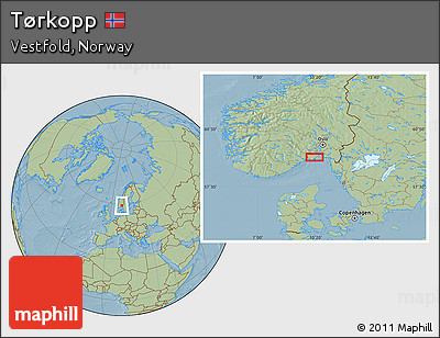 Savanna Style Location Map of Tørkopp, hill shading