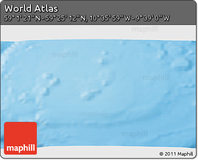 Physical 3D Map of the Area around 59° 13' 17" N, 10° 7' 30" W