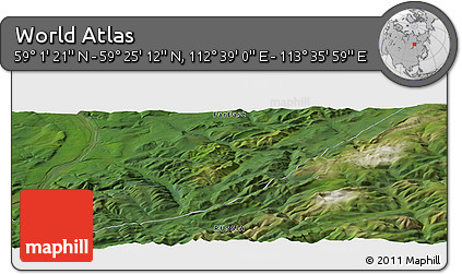Satellite Panoramic Map of the Area around 59° 13' 17" N, 113° 7' 30" E