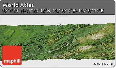 Satellite Panoramic Map of the Area around 59° 13' 17" N, 113° 7' 30" E